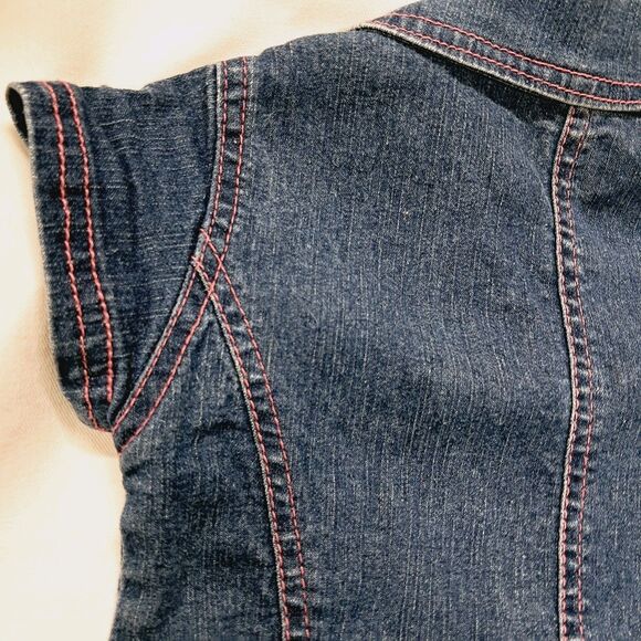 infant denim Jean Zipper Mini dress 12 month vintage Y2K Bratzcore Pink Princess - Picture 8 of 9